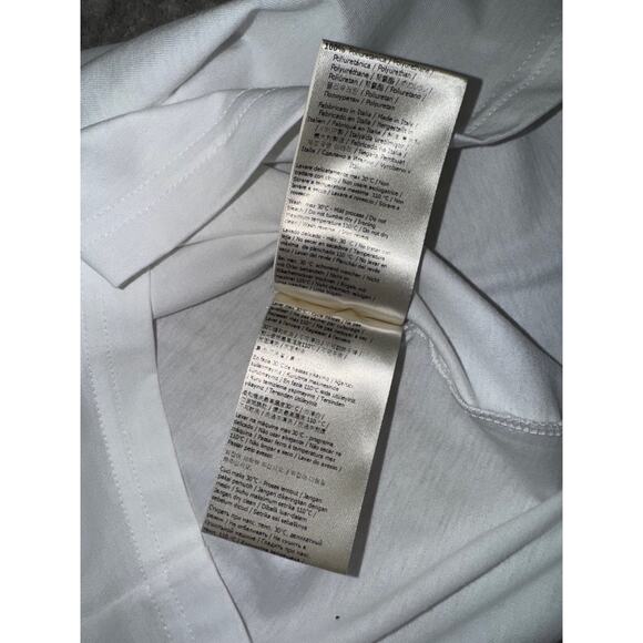 Fendi White Black Mesh Stripe Red FF Logo Short Sleeve Cotton T-Shirt Medium M - Picture 13 of 16